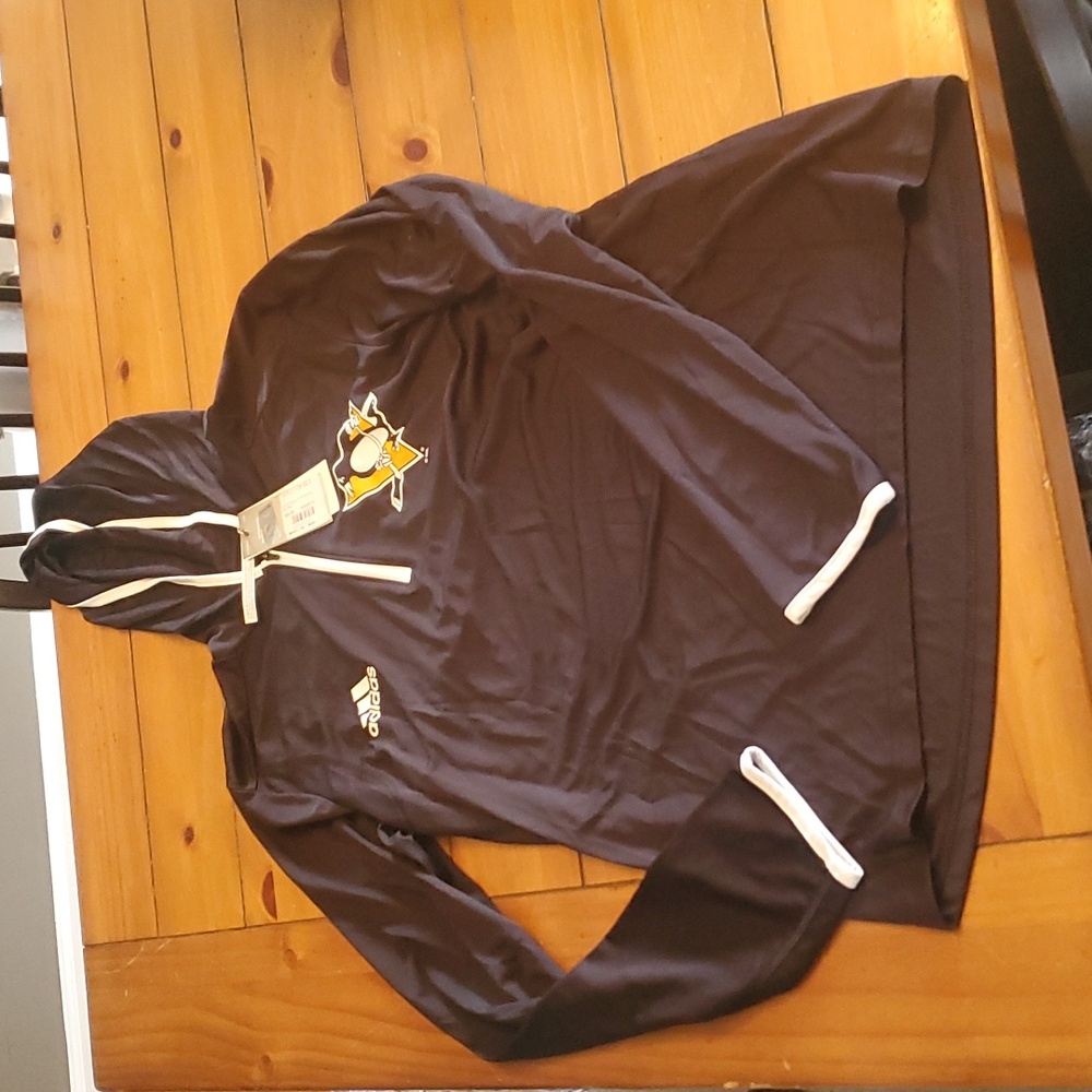 NWT Adidas Pittsburgh penguins hoodied quarterzip